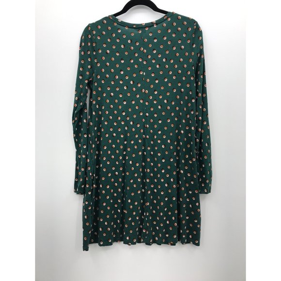 Boden Swing Tunic Dot Print Long Sleeve Green 10 Regular - Picture 4 of 7